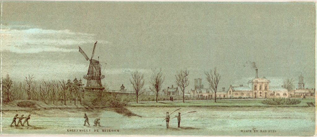Gezicht op het Paardenveld te Utrecht met de molen - 135009 collectie Het Utrechts Archief (Groot) | Historie singel