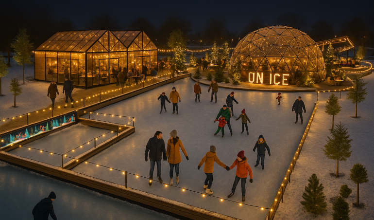 Schaatsende mensen in Utrecht