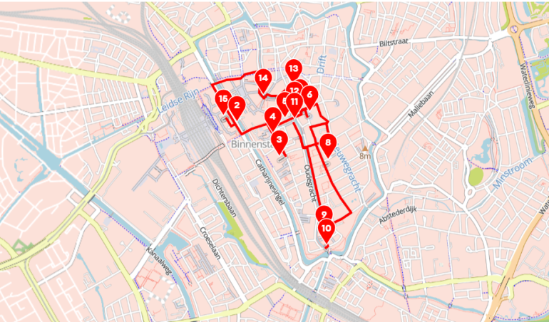 Kerstroute door de stad