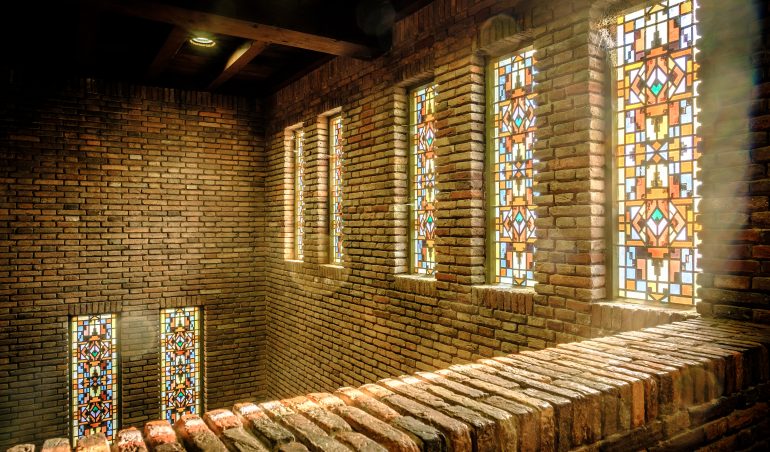 Domtoren interieur binnenkant in Utrecht glas in lood